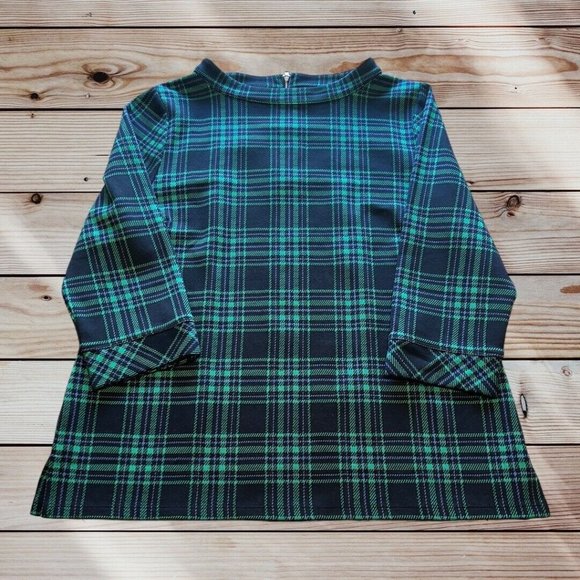 TALBOTS Checkered Mock Neck‎ Long Sleeve Back Zipper Women Sweater Size Medium - Picture 1 of 11